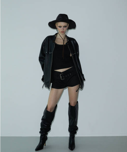 VOONT(ブント)の「Washing Leather Jacket (BLACK)(ライダースジャケット・レディース・ブラック・FREE)」の5枚目の写真