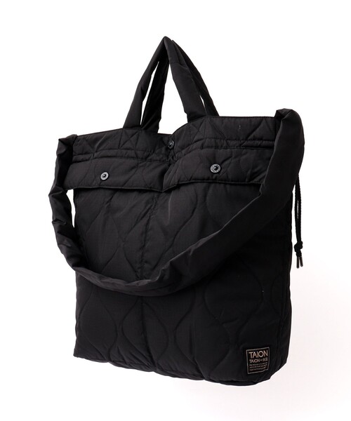 TAION(タイオン)の「【TAION / タイオン】MILITARY DOWN HELMET SHOULDER BAG(トートバッグ・メンズ・ブラック/チャコールグレー/ダークネイビー・FREE)」の2枚目の写真