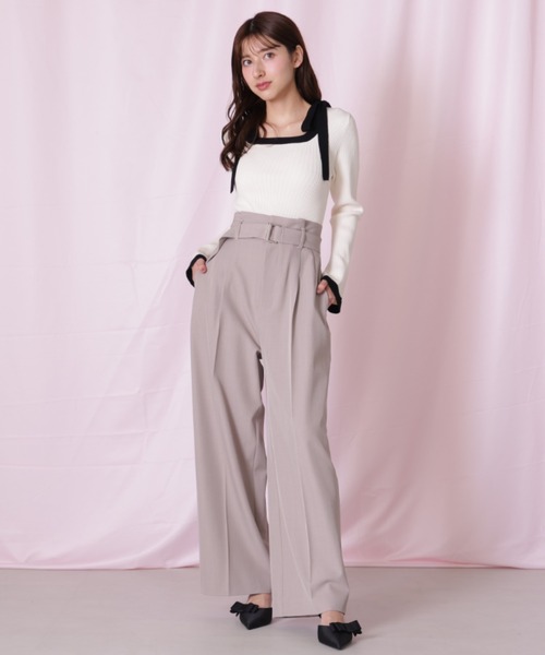 JILL by JILL STUART(ジルバイジルスチュアート)の「◇<セットアップ対応>太ベルト付きスラックスパンツ(その他パンツ・レディース・グレー/ベージュ/ネイビー・SMALL/MEDIUM)」の2枚目の写真
