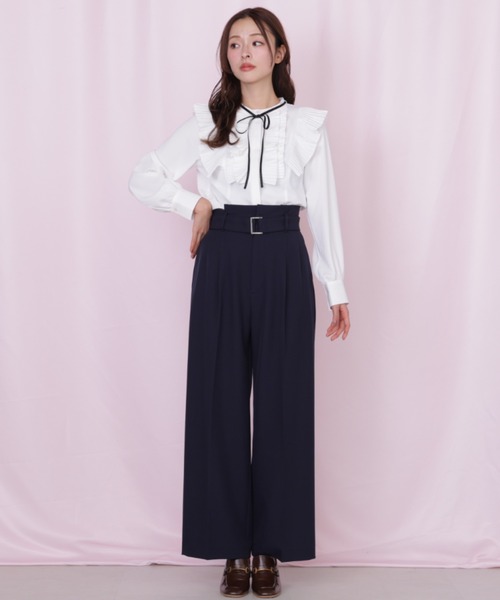 JILL by JILL STUART(ジルバイジルスチュアート)の「◇<セットアップ対応>太ベルト付きスラックスパンツ(その他パンツ・レディース・グレー/ベージュ/ネイビー・SMALL/MEDIUM)」の3枚目の写真