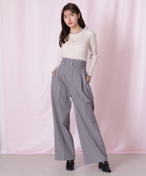 JILL by JILL STUART(ジルバイジルスチュアート)の「◇<セットアップ対応>太ベルト付きスラックスパンツ(その他パンツ・レディース・グレー/ベージュ/ネイビー・SMALL/MEDIUM)」の4枚目の写真