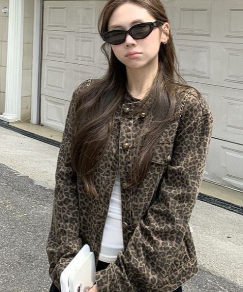 ViViDAY（ビビデー）の「レオパード柄デニムジャケット（デニムジャケット・レディース・ダークブラウン・M）」の7枚目の写真