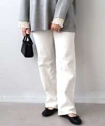 【L~5L 大きいサイズ】ストレッチデニムストレートパンツ
