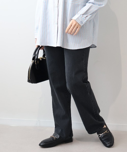 MB mint breeze(エムビーミントブリーズ)の「【L~5L 大きいサイズ】ストレッチデニムストレートパンツ(その他パンツ・レディース・ブラック/ネイビー/オフホワイト・LL/5L/4L/3L)」の14枚目の写真