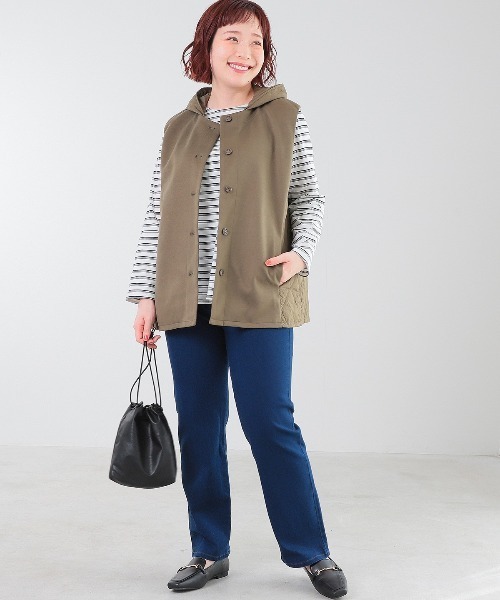 MB mint breeze(エムビーミントブリーズ)の「【L~5L 大きいサイズ】ストレッチデニムストレートパンツ(その他パンツ・レディース・ブラック/ネイビー/オフホワイト・LL/5L/4L/3L)」の9枚目の写真
