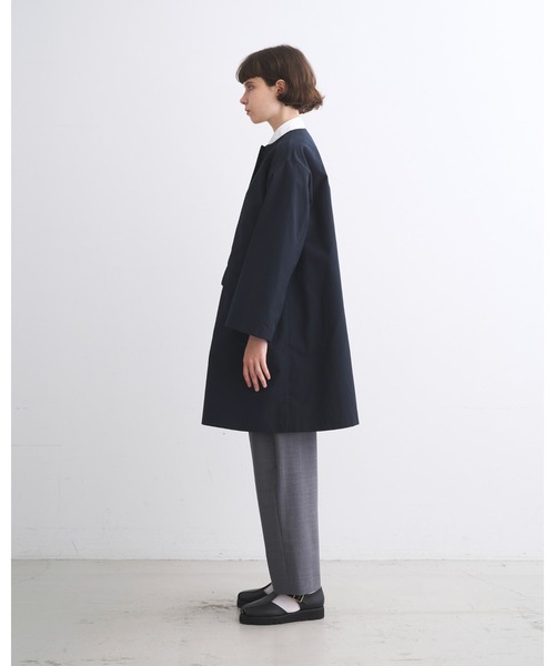 Traditional Weatherwear(トラディショナルウェザーウェア)の「LINTON N/C(ステンカラーコート・レディース・ネイビー/ベージュ系その他・32/34)」の5枚目の写真