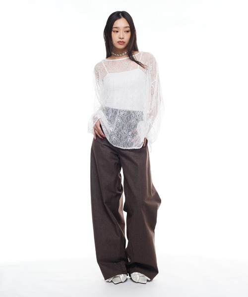 Narcissus（ナルシス）の「スナップユニークデニム バックデザイン 変形 ワイドデニム アレンジボタン（デニムパンツ・レディース・ブラック/ブラウン・FREE）」の19枚目の写真
