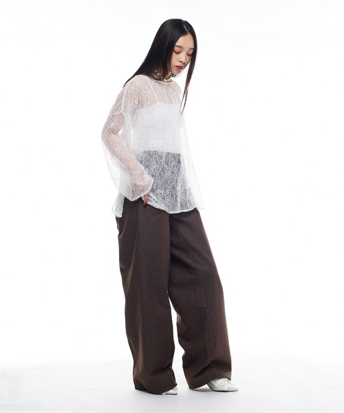 Narcissus（ナルシス）の「スナップユニークデニム バックデザイン 変形 ワイドデニム アレンジボタン（デニムパンツ・レディース・ブラック/ブラウン・FREE）」の20枚目の写真