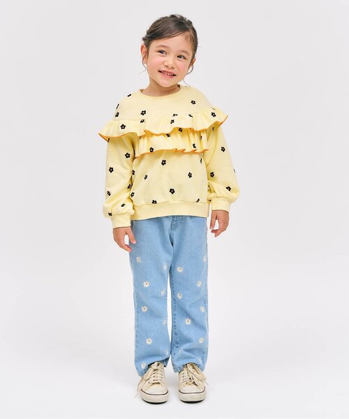 apres les cours(アプレレクール)の「フラワー・無地メロウフリルトレーナー_ジュニア対応(スウェット・キッズ・アイボリー/ブラック/クリーム・140/130/120/110/100/90/80)」の13枚目の写真