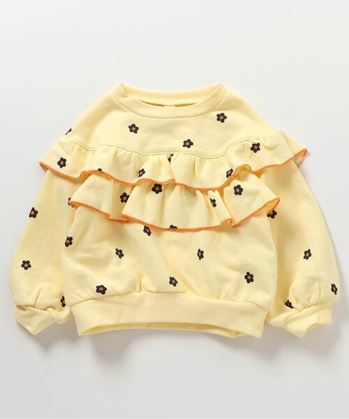 apres les cours(アプレレクール)の「フラワー・無地メロウフリルトレーナー_ジュニア対応(スウェット・キッズ・アイボリー/ブラック/クリーム・140/130/120/110/100/90/80)」の11枚目の写真