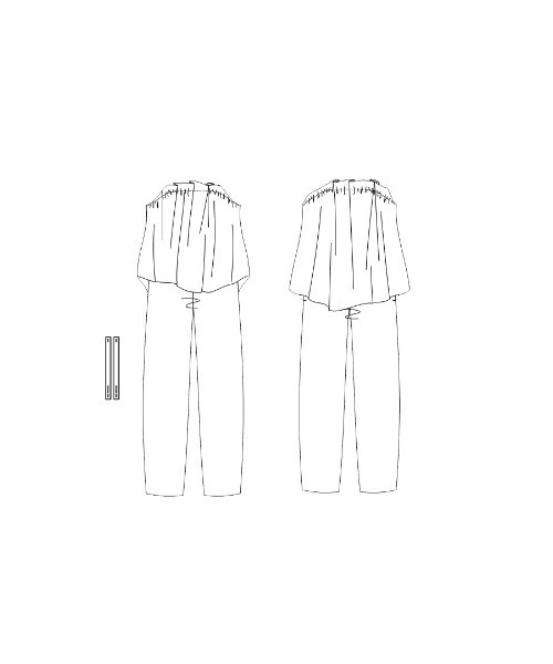 White Collection(ホワイトコレクション)の「【 ディテールで魅せる 】 ダブルクロス・アシメフレアコンビネゾン(つなぎ/オールインワン・レディース・ネイビー/ブラック・M/S/L)」の21枚目の写真