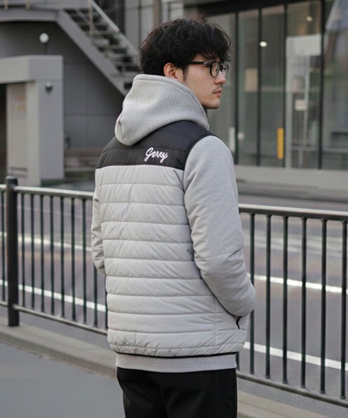 GERRY（ジェリー）の「GERRY ジェリー 軽量 290T Eシレー 細キルト 中綿ベスト アウター（ダウンベスト・メンズ・チャコール/ブラック/グレー/ブルー・M/L/LL）」の18枚目の写真