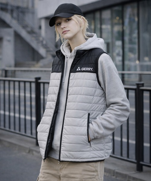 GERRY（ジェリー）の「GERRY ジェリー 軽量 290T Eシレー 細キルト 中綿ベスト アウター（ダウンベスト・メンズ・チャコール/ブラック/グレー/ブルー・M/L/LL）」の19枚目の写真