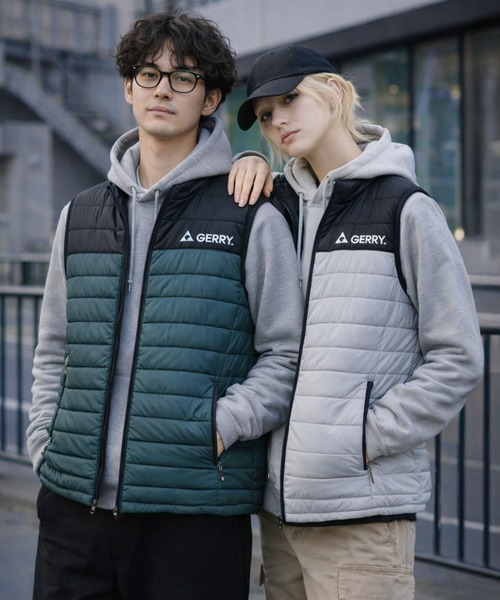 GERRY（ジェリー）の「GERRY ジェリー 軽量 290T Eシレー 細キルト 中綿ベスト アウター（ダウンベスト・メンズ・チャコール/ブラック/グレー/ブルー・M/L/LL）」の20枚目の写真