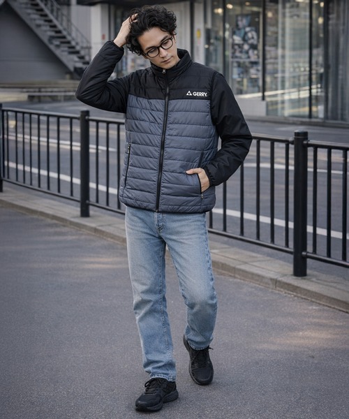 GERRY（ジェリー）の「GERRY ジェリー 軽量 290T Eシレー 細キルト 中綿ベスト アウター（ダウンベスト・メンズ・チャコール/ブラック/グレー/ブルー・M/L/LL）」の13枚目の写真