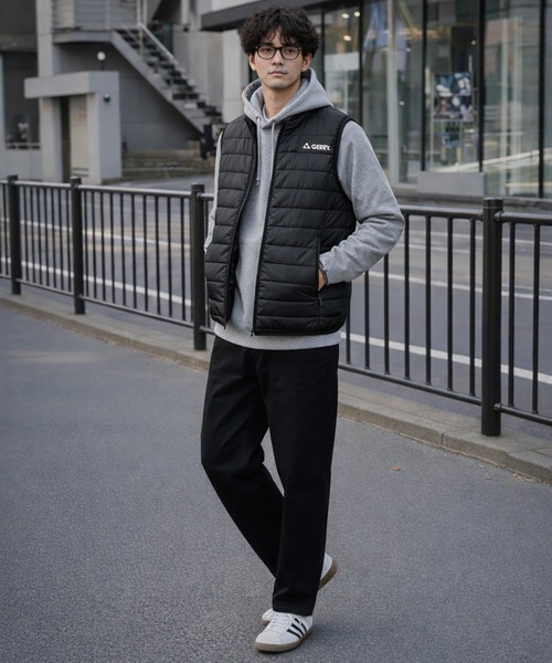 GERRY（ジェリー）の「GERRY ジェリー 軽量 290T Eシレー 細キルト 中綿ベスト アウター（ダウンベスト・メンズ・チャコール/ブラック/グレー/ブルー・M/L/LL）」の14枚目の写真