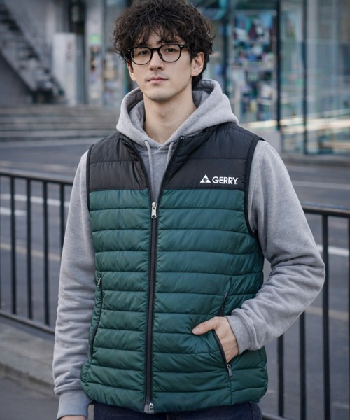GERRY（ジェリー）の「GERRY ジェリー 軽量 290T Eシレー 細キルト 中綿ベスト アウター（ダウンベスト・メンズ・チャコール/ブラック/グレー/ブルー・M/L/LL）」の21枚目の写真
