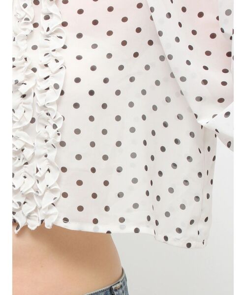 jouetie（ジュエティ）の「シアーフリルショートブラウス ドット柄（シャツ/ブラウス・レディース・オフホワイト/ブラック・MEDIUM）」の11枚目の写真
