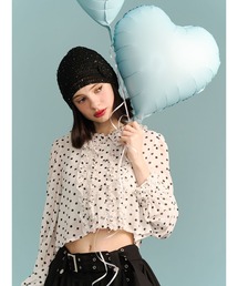 jouetie | シアーフリルショートブラウス ドット柄(シャツ/ブラウス)
