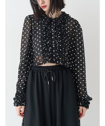 jouetie | シアーフリルショートブラウス ドット柄(シャツ/ブラウス)