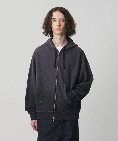 MONKEY TIME（モンキータイム）の「サンフェード フレンチテリー フルジップ フーディー（パーカー・メンズ・ターコイズブルー/ブラック・XL/L/M/S）」の4枚目の写真