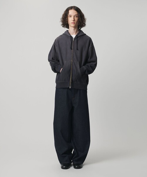 MONKEY TIME（モンキータイム）の「サンフェード フレンチテリー フルジップ フーディー（パーカー・メンズ・ターコイズブルー/ブラック・XL/L/M/S）」の5枚目の写真