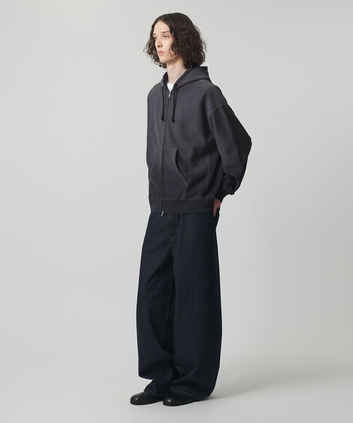 MONKEY TIME（モンキータイム）の「サンフェード フレンチテリー フルジップ フーディー（パーカー・メンズ・ターコイズブルー/ブラック・XL/L/M/S）」の6枚目の写真