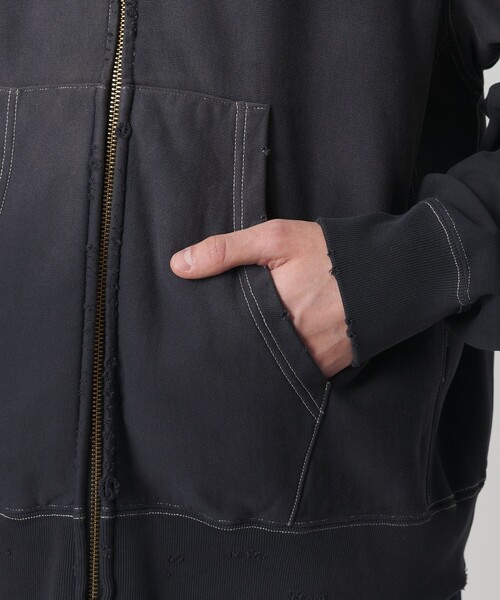 MONKEY TIME（モンキータイム）の「サンフェード フレンチテリー フルジップ フーディー（パーカー・メンズ・ターコイズブルー/ブラック・XL/L/M/S）」の15枚目の写真