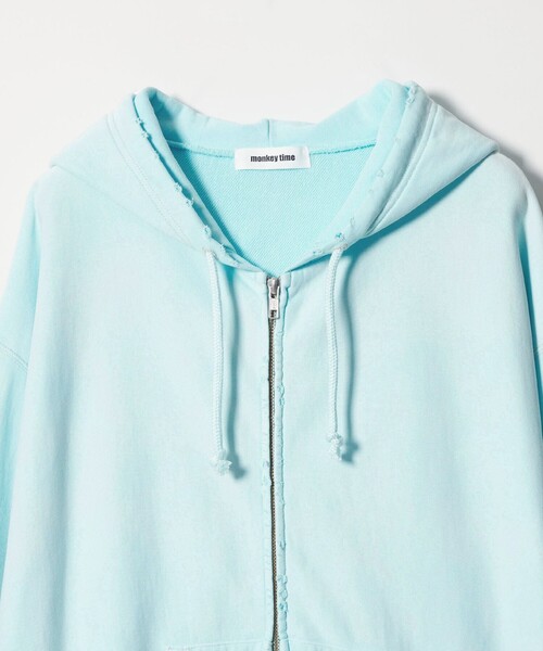 MONKEY TIME（モンキータイム）の「サンフェード フレンチテリー フルジップ フーディー（パーカー・メンズ・ターコイズブルー/ブラック・XL/L/M/S）」の16枚目の写真