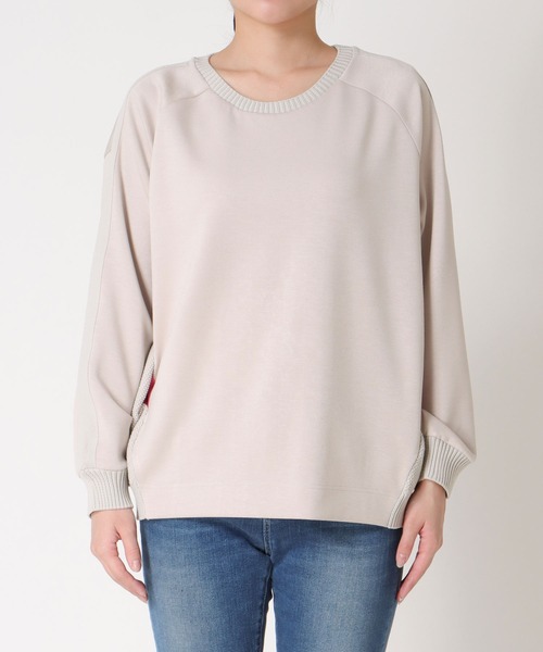 Jines（ジネス）の「カットソー×ケーブルトップス（Tシャツ/カットソー・レディース・ベージュ/ホワイト/チャコールグレー・38）」の4枚目の写真