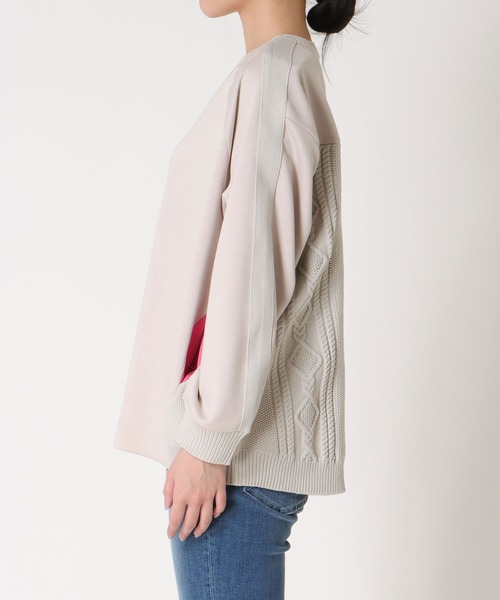 Jines（ジネス）の「カットソー×ケーブルトップス（Tシャツ/カットソー・レディース・ベージュ/ホワイト/チャコールグレー・38）」の5枚目の写真