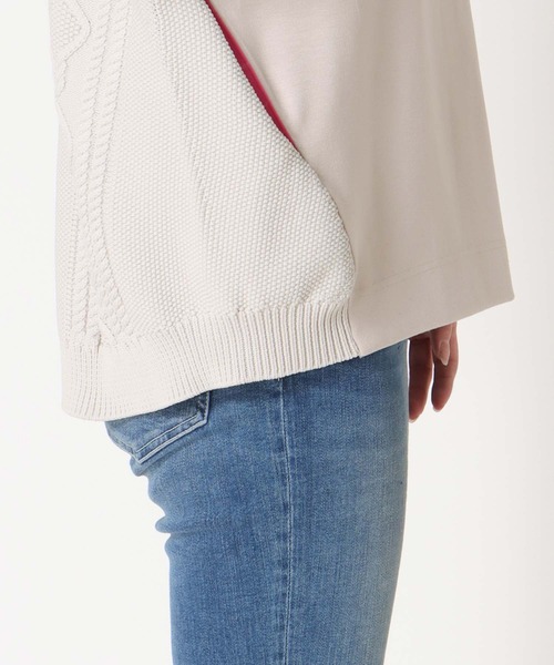 Jines（ジネス）の「カットソー×ケーブルトップス（Tシャツ/カットソー・レディース・ベージュ/ホワイト/チャコールグレー・38）」の10枚目の写真