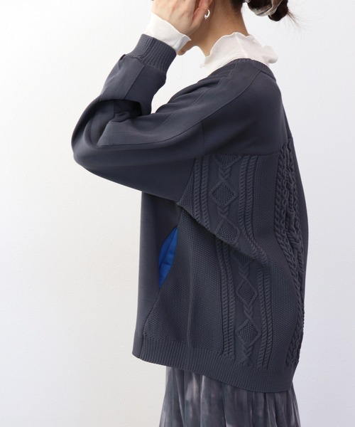 Jines（ジネス）の「カットソー×ケーブルトップス（Tシャツ/カットソー・レディース・ベージュ/ホワイト/チャコールグレー・38）」の18枚目の写真