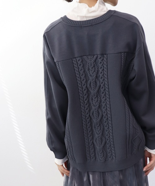 Jines（ジネス）の「カットソー×ケーブルトップス（Tシャツ/カットソー・レディース・ベージュ/ホワイト/チャコールグレー・38）」の19枚目の写真