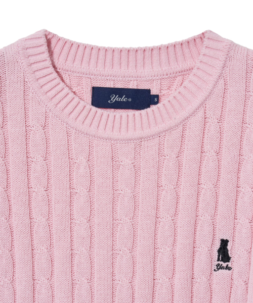 YALE(イェール)の「ウィメンズヘリテージダンケーブル半袖ラウンドニットライトピンク(Tシャツ/カットソー・レディース・その他・S/M/L)」の6枚目の写真