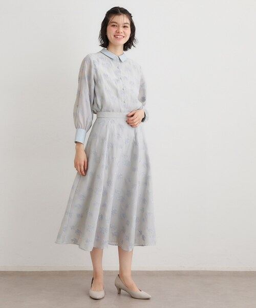 LAURA ASHLEY(ローラアシュレイ)の「【セットアップ可】ランズウィック柄 刺繍フレアスカート(スカート・レディース・サックスブルー系/ブラック系・38/40)」の13枚目の写真