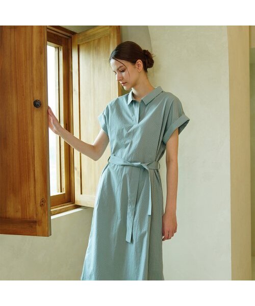 ACUD(アクド)の「Punching Detail Collar Neck Dress _ L.Blue(ワンピース・レディース・その他・M/S)」の1枚目の写真