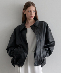 LENAV（ルナブ）の「esy kara レザージャケット (ブラック)（ライダースジャケット）」