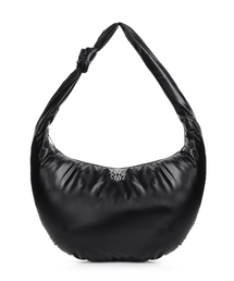 NICOLE GLOSSY SHOULDER KNOT BAG_BLACK