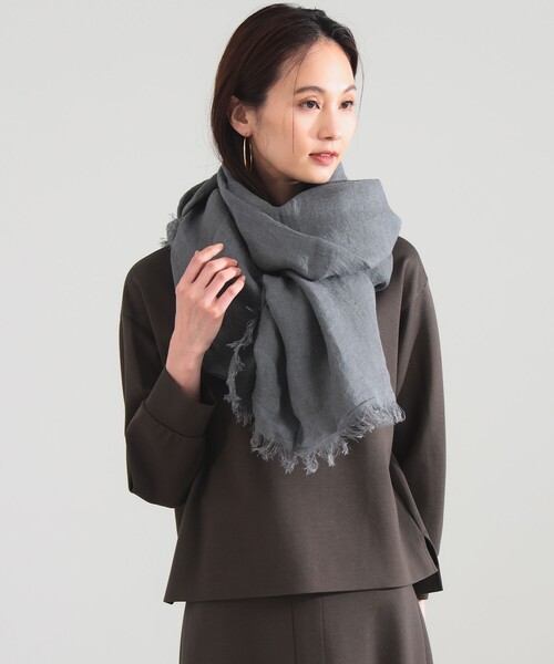 Demi-Luxe BEAMS（デミルクス ビームス）の「ASAUCE MELER / リネン ガーゼ ストール（ストール/ショール・レディース・ナチュラル/グレー/ダークブラウン・ONE SIZE）」の17枚目の写真