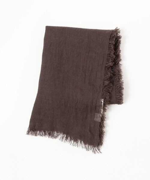 Demi-Luxe BEAMS（デミルクス ビームス）の「ASAUCE MELER / リネン ガーゼ ストール（ストール/ショール・レディース・ナチュラル/グレー/ダークブラウン・ONE SIZE）」の6枚目の写真