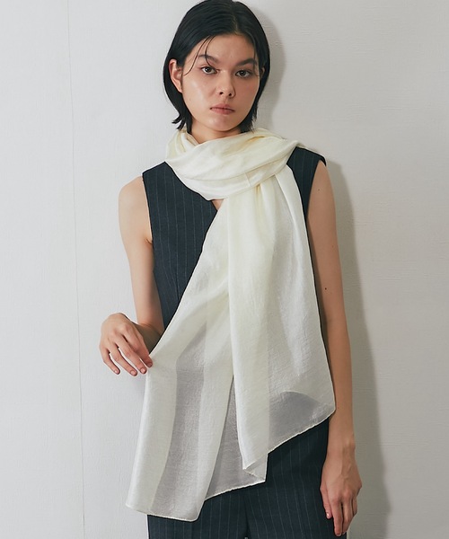 SMILE ORCHID(スマイルオーキッド)の「シアーショールストール(ストール/ショール・レディース・ブラック/アイボリー/モカ・FREE)」の2枚目の写真