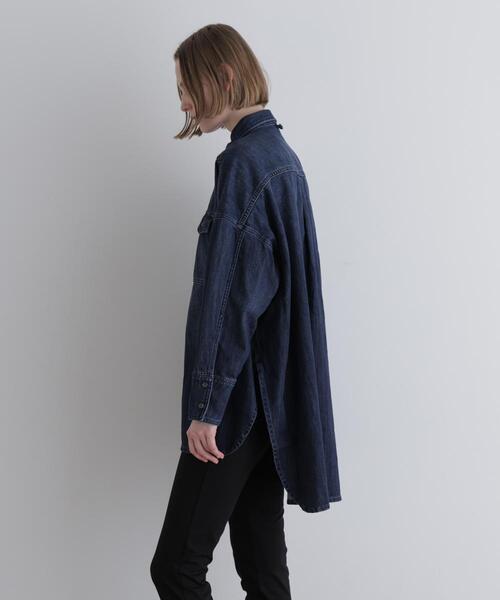 LE PHIL(ルフィル)の「◆ウォッシュドデニムシャツA(シャツ/ブラウス・レディース・ブルー/ネイビー・F)」の14枚目の写真