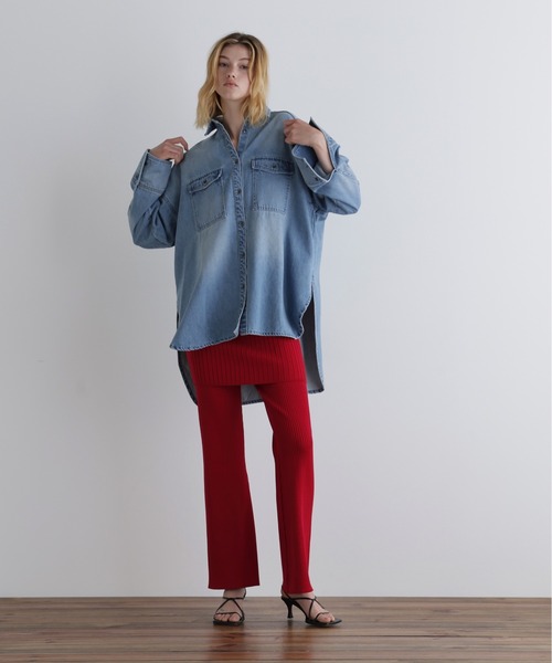 LE PHIL（ルフィル）の「◆ウォッシュドデニムシャツA（シャツ/ブラウス・レディース・ブルー/ネイビー・F）」の3枚目の写真