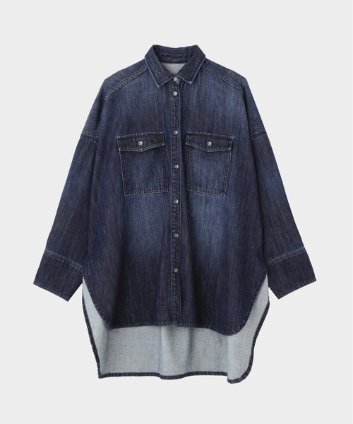 LE PHIL（ルフィル）の「◆ウォッシュドデニムシャツA（シャツ/ブラウス・レディース・ブルー/ネイビー・F）」の6枚目の写真