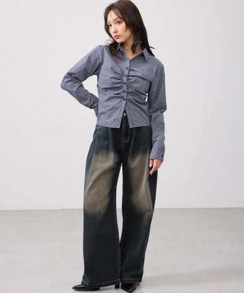 INGNI（イング）の「バレルレッグデニムパンツ（デニムパンツ・レディース・ブルー系その他/ブラック/ブルー系その他4・S/M）」の3枚目の写真