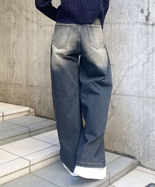 INGNI（イング）の「バレルレッグデニムパンツ（デニムパンツ・レディース・ブルー系その他/ブラック/ブルー系その他4・S/M）」の15枚目の写真