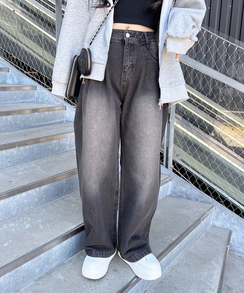 INGNI（イング）の「バレルレッグデニムパンツ（デニムパンツ・レディース・ブルー系その他/ブラック/ブルー系その他4・S/M）」の4枚目の写真