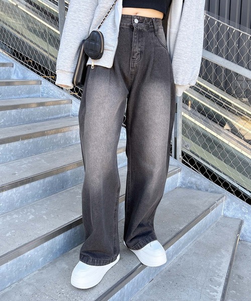 INGNI（イング）の「バレルレッグデニムパンツ（デニムパンツ・レディース・ブルー系その他/ブラック/ブルー系その他4・S/M）」の5枚目の写真