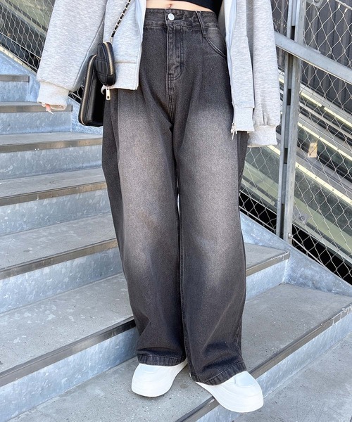 INGNI（イング）の「バレルレッグデニムパンツ（デニムパンツ・レディース・ブルー系その他/ブラック/ブルー系その他4・S/M）」の6枚目の写真